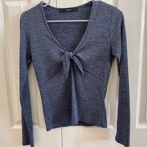 J. Robert’s Ribbed Tie-Front Top